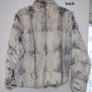 Women's White Rabbit Fur Jacket